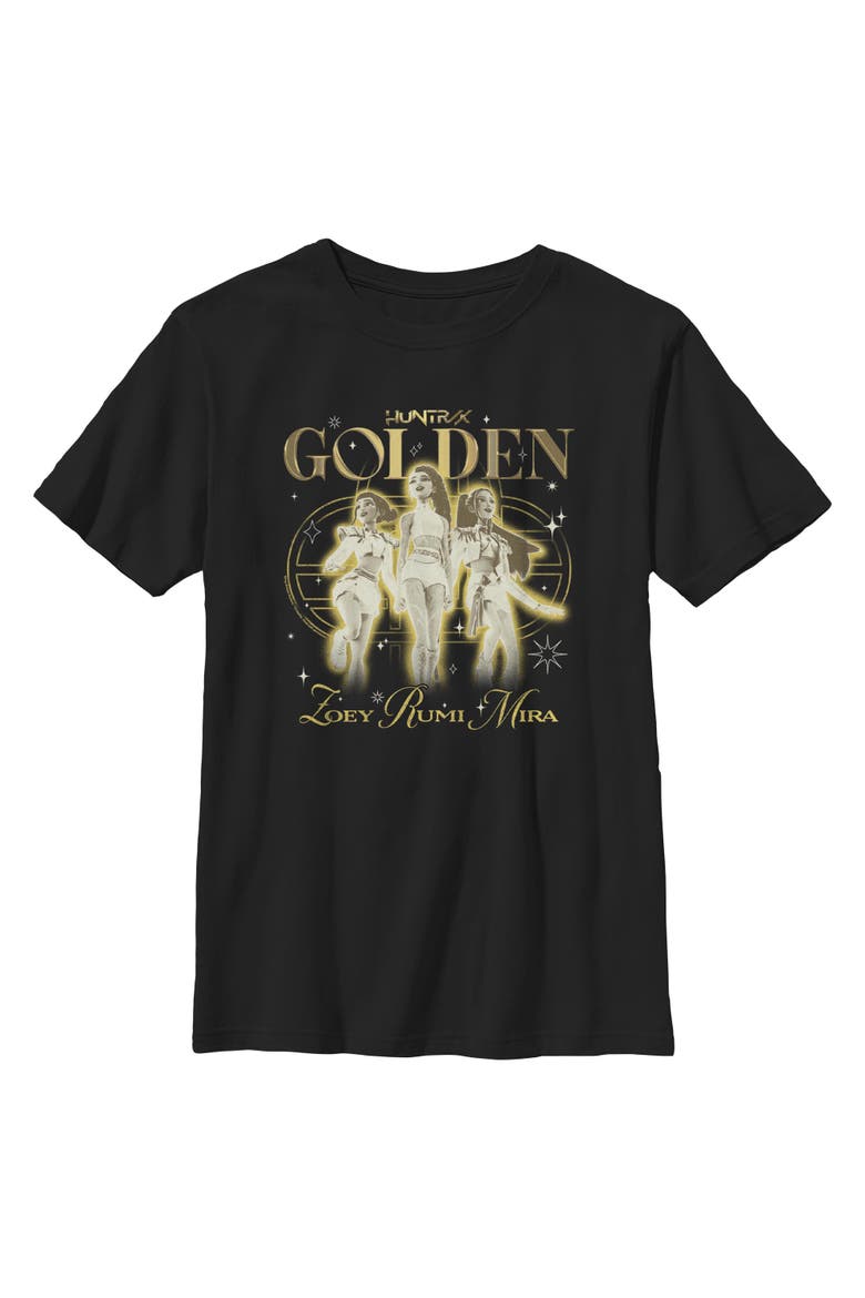 Boy's KPop Demon Hunters Huntrix The Golden Girls  Graphic T-Shirt, Main, color, Black