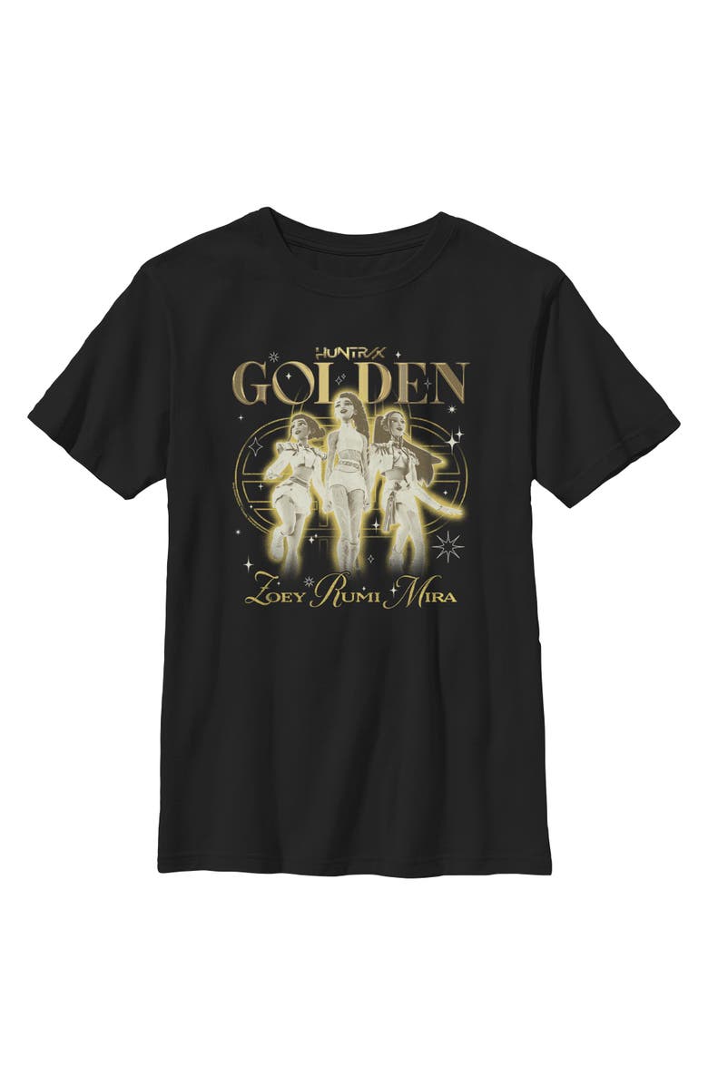 KPop Demon Hunters Boy's KPop Demon Hunters Huntrix The Golden Girls Graphic T-Shirt, Main, color, Black