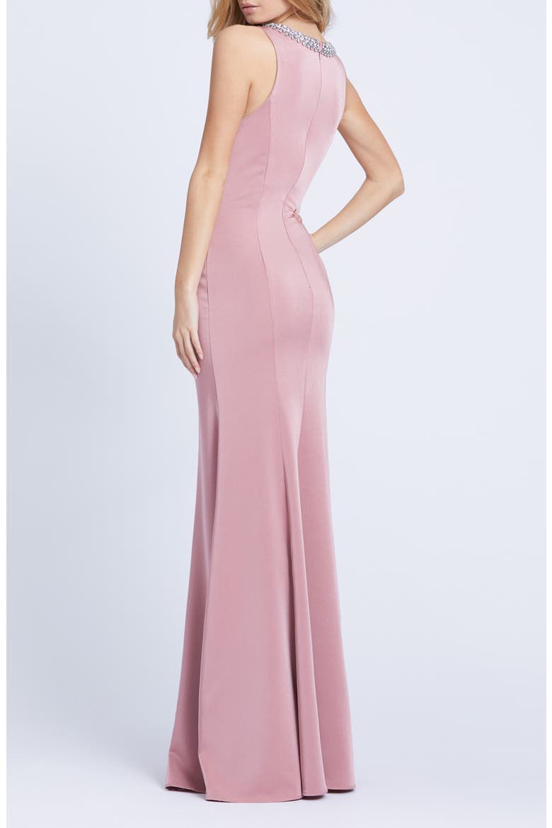 Embellished Neck Trumpet Gown, Alternate, color, ROSE PINK