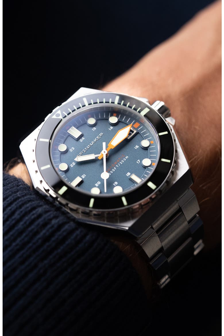 Dumas Automatic Bracelet Watch, 44mm, Alternate, color, BLUE