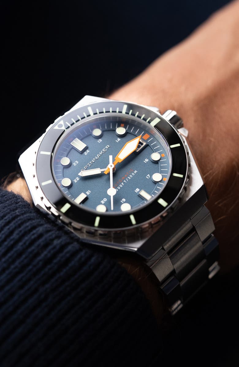 SPINNAKER Dumas Automatic Bracelet Watch, 44mm, Alternate, color, Blue