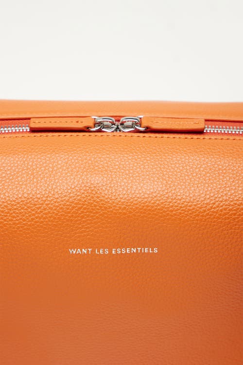 Want Les Essentiels De La Vie Want Les Essentiels Kenyatta Pebble Grained Leather Toiletry Bag In Orange