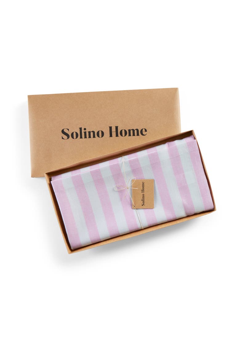 Linen Tablecloth - Sorrento Stripe, Alternate, color, Pink and White