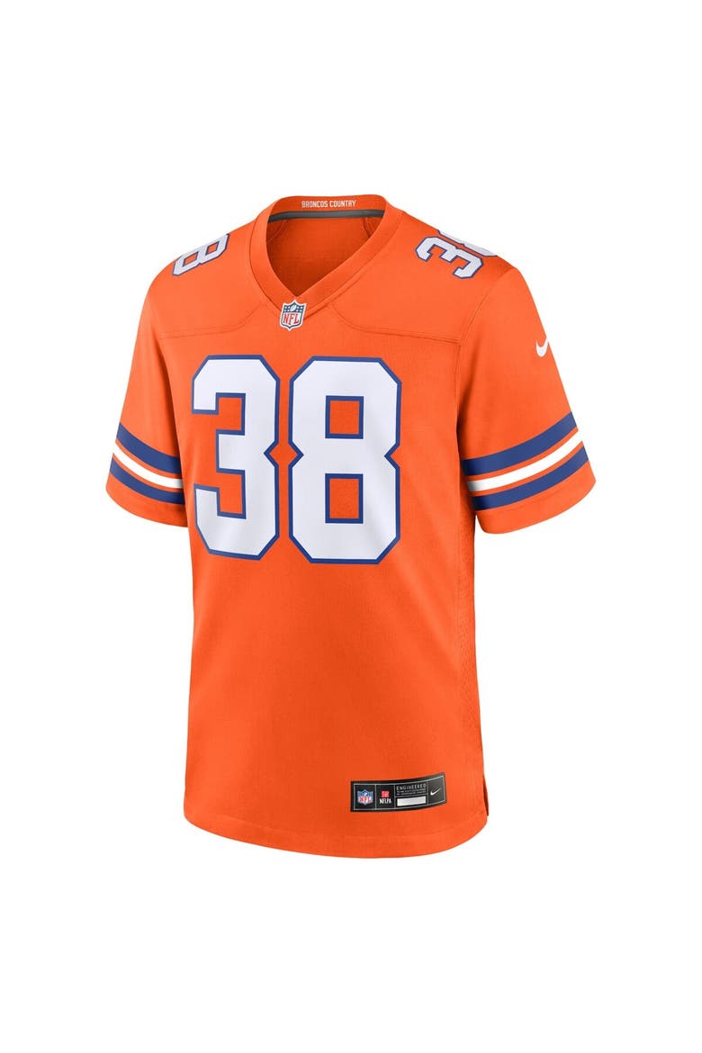 Men's Nike Jaleel McLaughlin Orange Denver Broncos Mile High Collection 1977 Throwback Player Game Jersey, Alternate, color, Orange