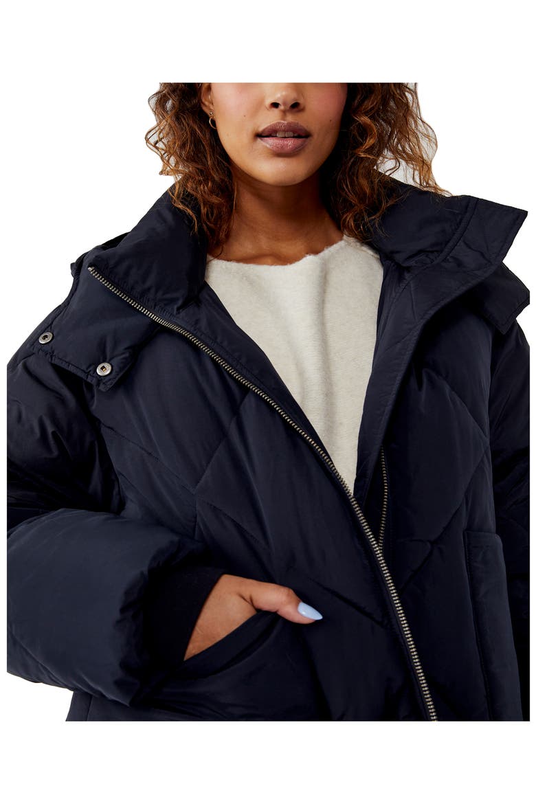 Emmy Swing Puffer Jacket, Alternate, color, BLACK