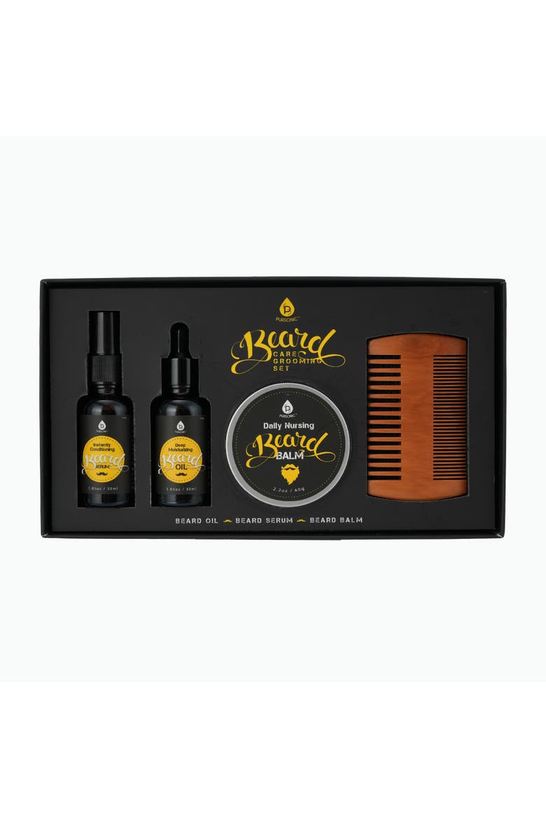 Full-Range Men's Grooming 4-Piece Beard Care Set, Alternate, color, Black