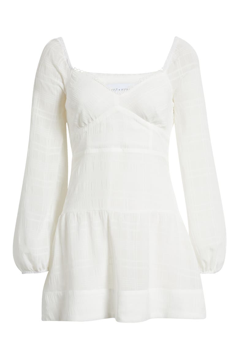 Alamour Long Sleeve Minidress, Alternate, color, OFFWHITE