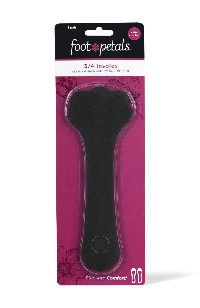 Foot Petals 3/4 Insoles, Main, color, Black/ Black
