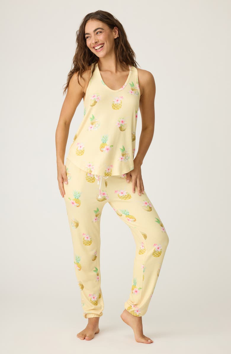 PJ Salvage Aloha Hour Butter Jersey Sleep Tank, Alternate, color, 