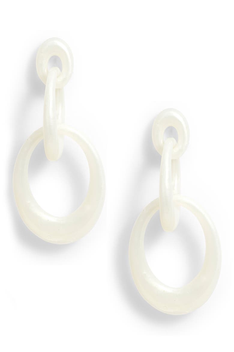 Interlocking Hoop Drop Earrings, Main, color, MOTHER OF PEARL