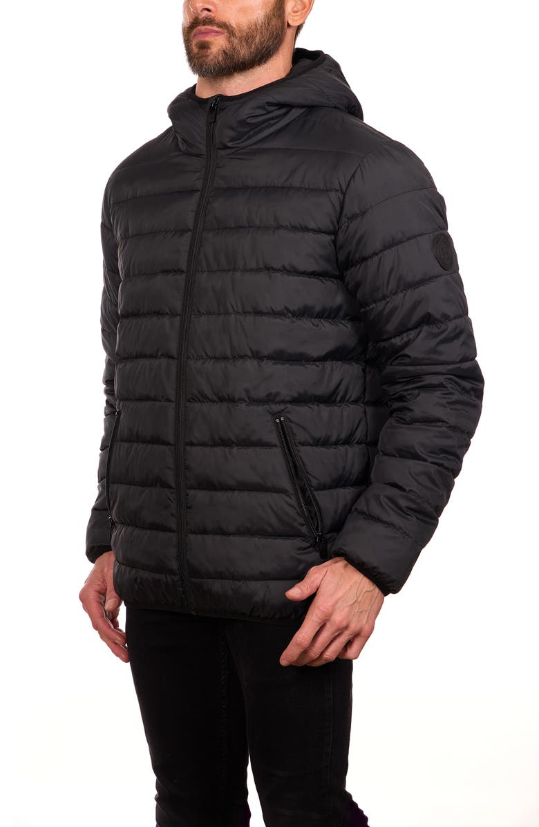 Perry Ellis Packable Puffer Jacket, Alternate, color, Black