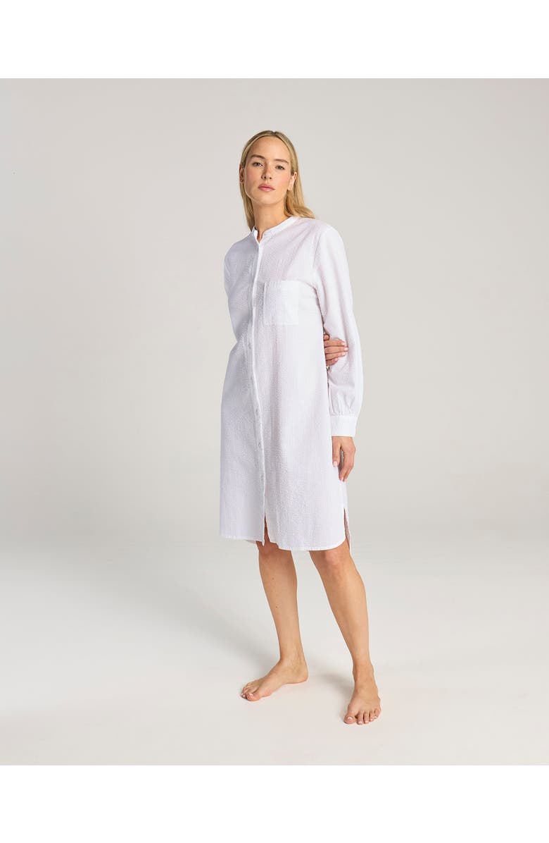 Nudea The Seersucker Shirt Dress, Alternate, color, White