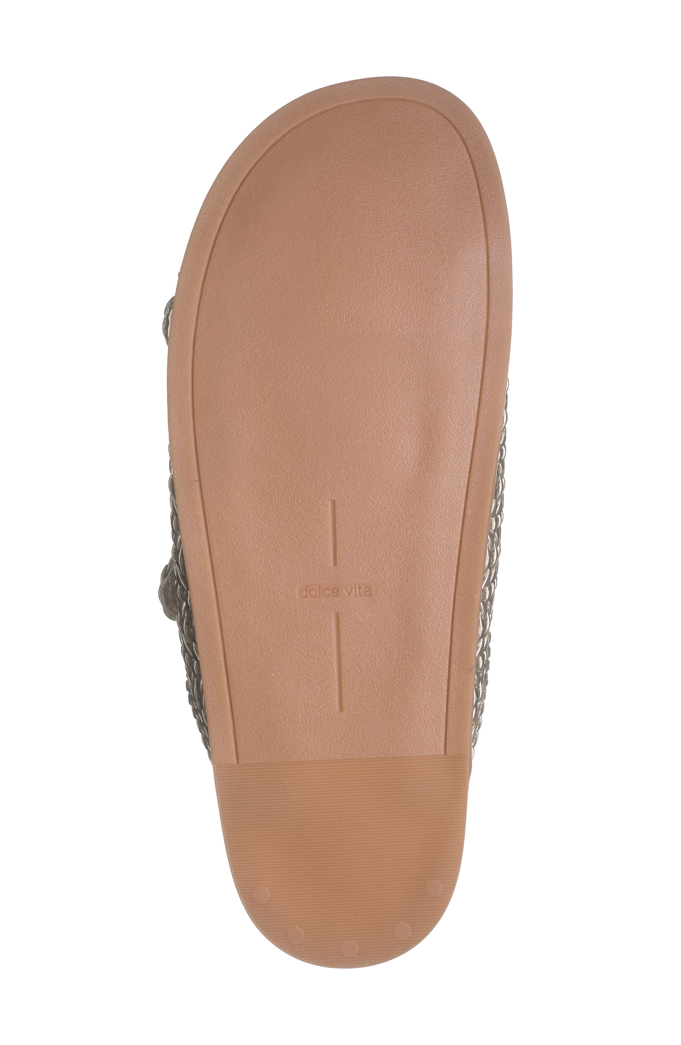 Dolce Vita Sensa Woven Double Strap Slide Sandal, Alternate, color, Platinum Stella