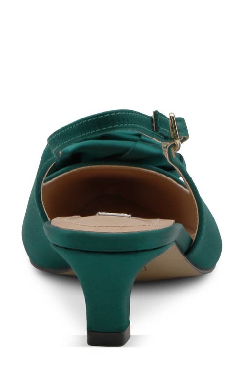 Charles David Aleph Slingback Pointed Toe Kitten Heel Pump In Green