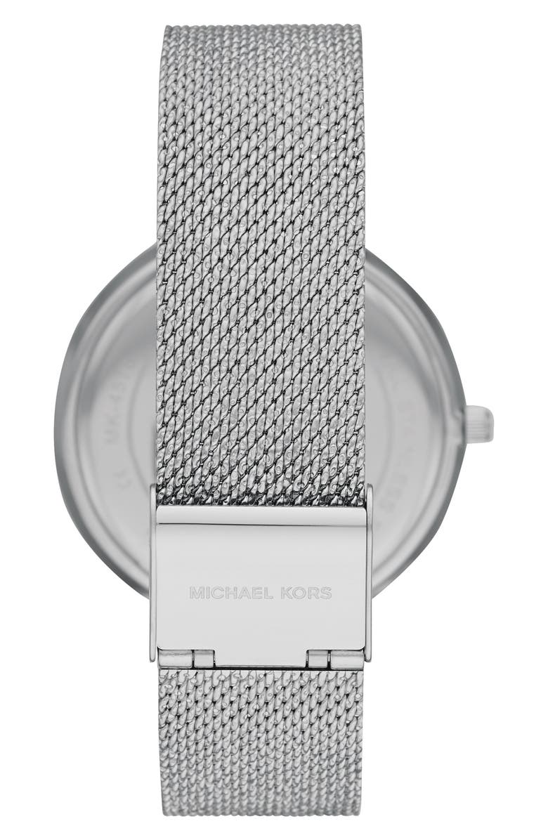 Michael Kors 'Darci' Crystal Bezel Mesh Strap Watch, 39mm, Alternate, color, 
