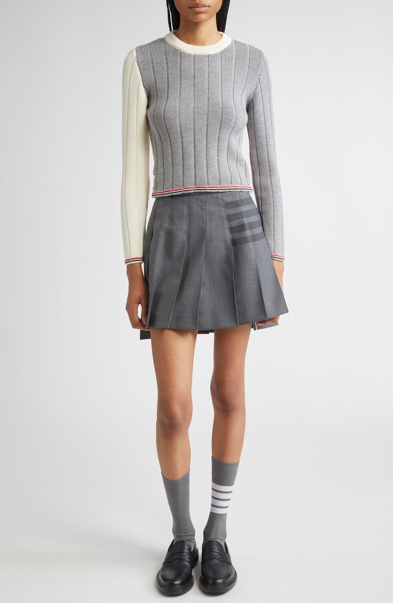 Thom Browne Fun-Mix Ladder Stitch Wool Sweater, Alternate, color, Multicolor Mix
