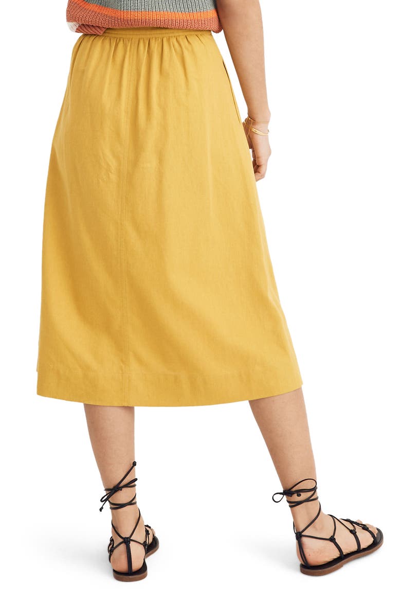 Tie Palisade Button Front Midi Skirt, Alternate, color, GOLDEN MEADOW