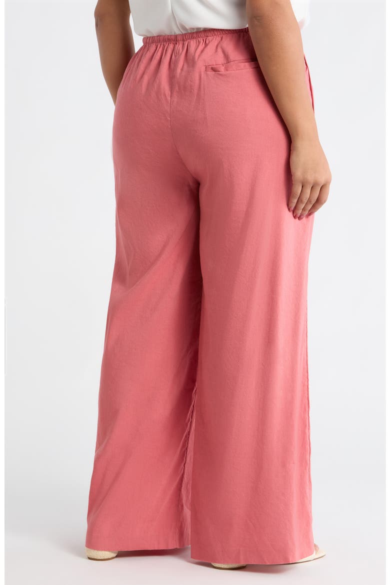 Wide Leg Linen Blend Pants, Alternate, color, PINK CLAY