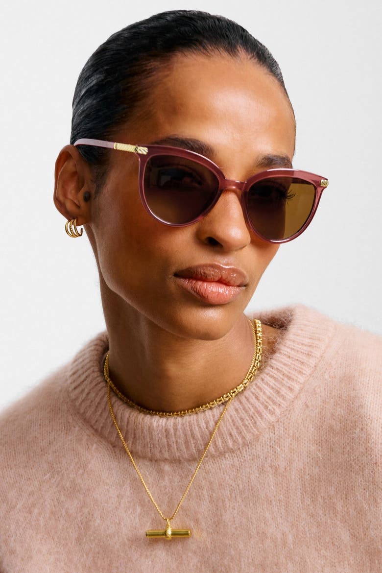 Ravello Round Sunglasses in Cherry Transparent, Alternate, color, Cherry
