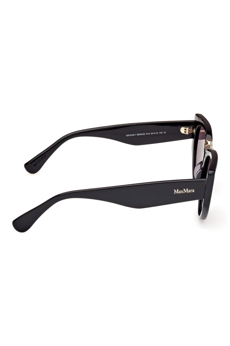 Bridge1 54mm Cat Eye Sunglasses, Alternate, color, SHINY BLACK / SMOKE
