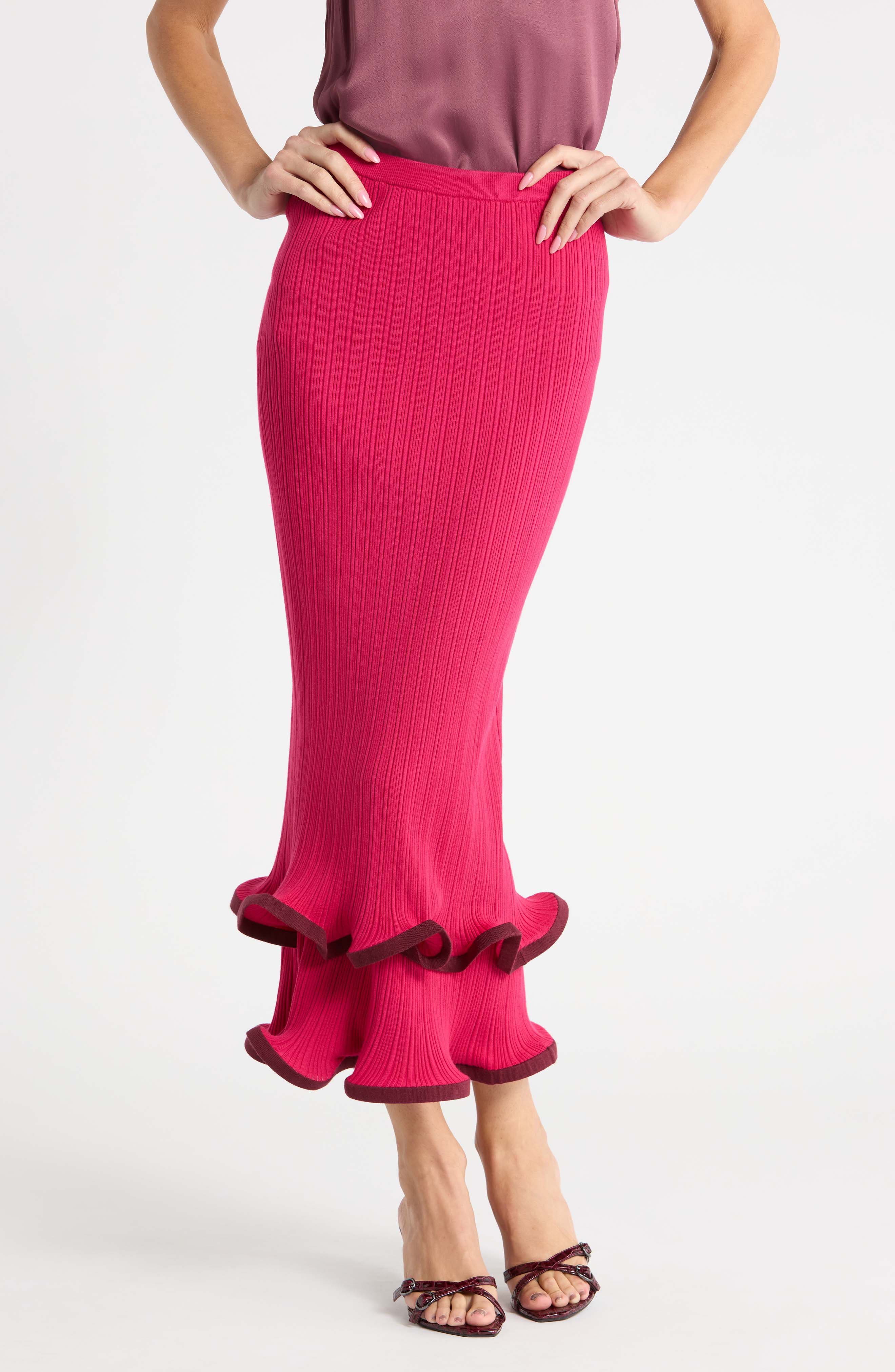 Millie Ribbed Midi Skirt