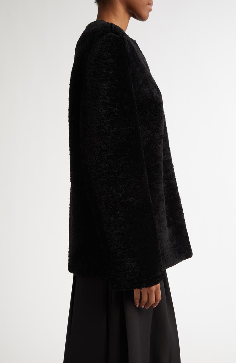 TOTEME Teddy Genuine Shearling Zip Jacket, Alternate, color, Black