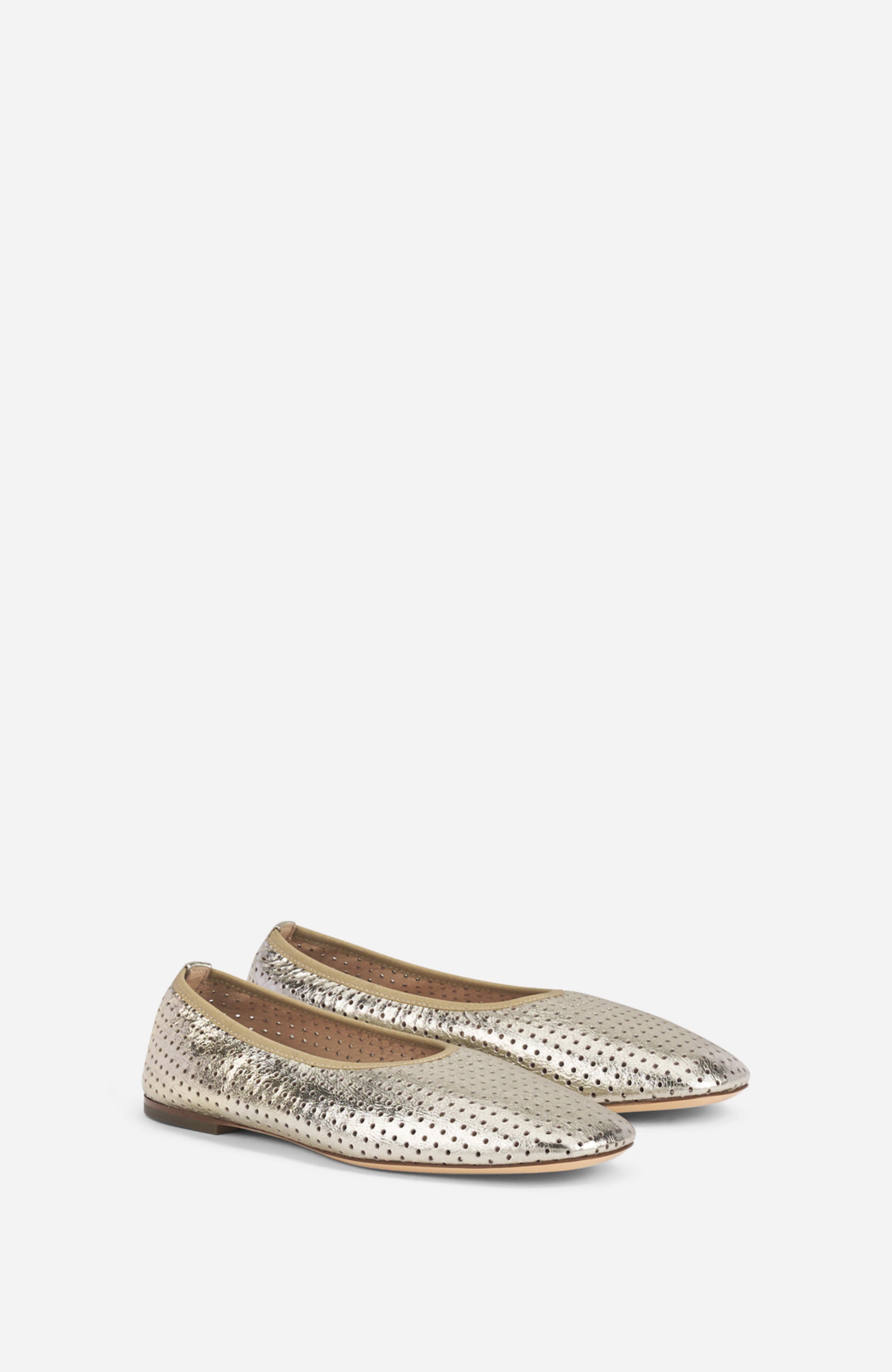 AGL Lucy Perforated Ballet Flat, Alternate, color, Platinum Leather
