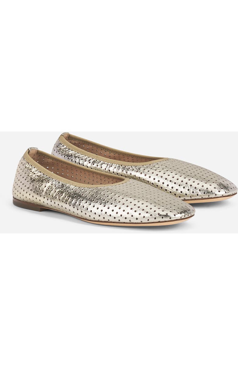 AGL Lucy Perforated Ballet Flat, Alternate, color, Platinum Leather
