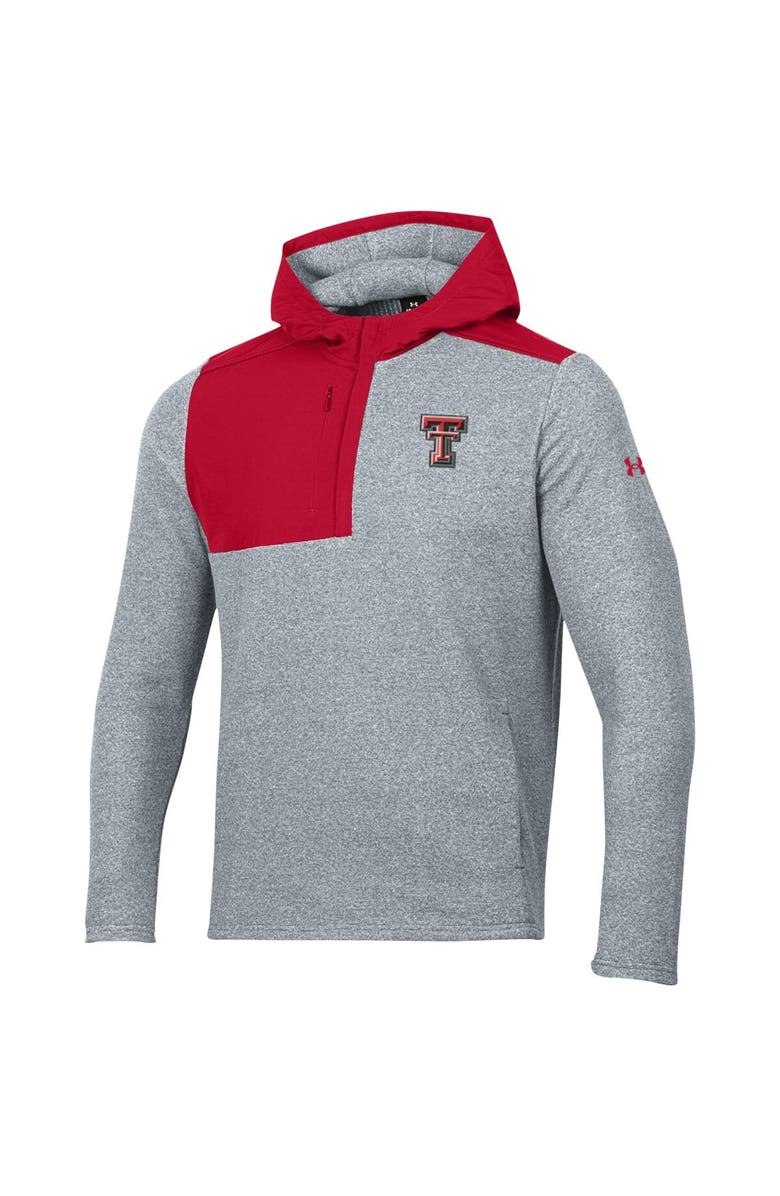 Under Armour Men's Under Armour Gray Texas Tech Red Raiders Survivor Fleece Hoodie Quarter-Zip Jacket, Alternate, color, Gray