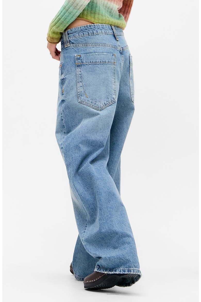 Jaya Crossover Waist Baggy Wide Leg Jeans, Alternate, color, LIGHT VINTAGE