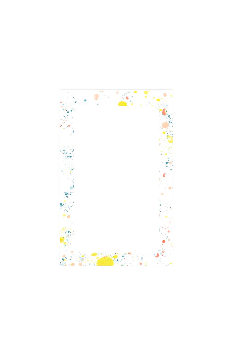 Joy Paper Co. Splatter Paint Notepad, Main, color, White, Yellow, Teal, Coral