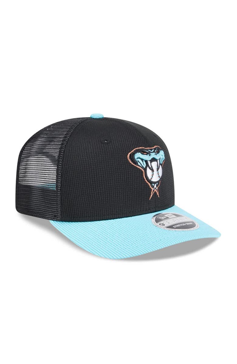 New Era Men's New Era  Black/Light Blue Arizona Diamondbacks 2025 Batting Practice 9SEVENTY Stretch-Snap Trucker Hat, Alternate, color, 
