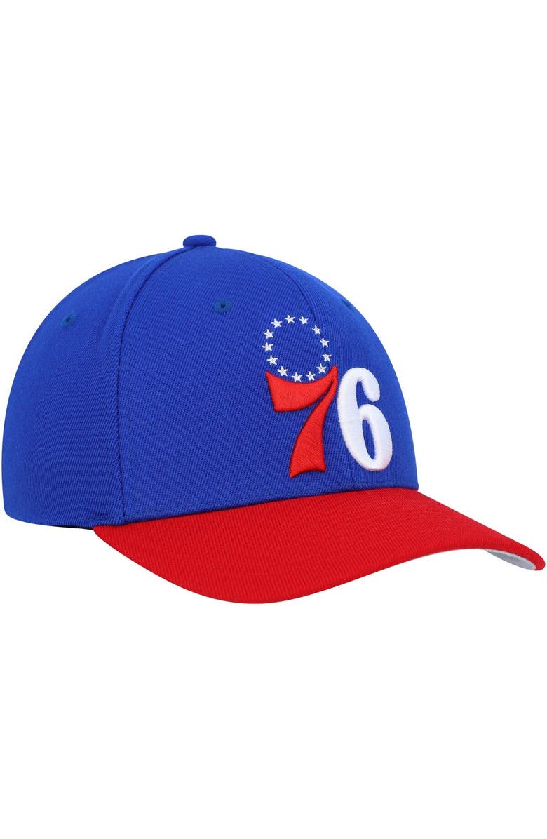 Mitchell & Ness Men's Mitchell & Ness Royal/Red Philadelphia 76ers MVP Team Two-Tone 2.0 Stretch-Snapback Hat, Alternate, color, Royal