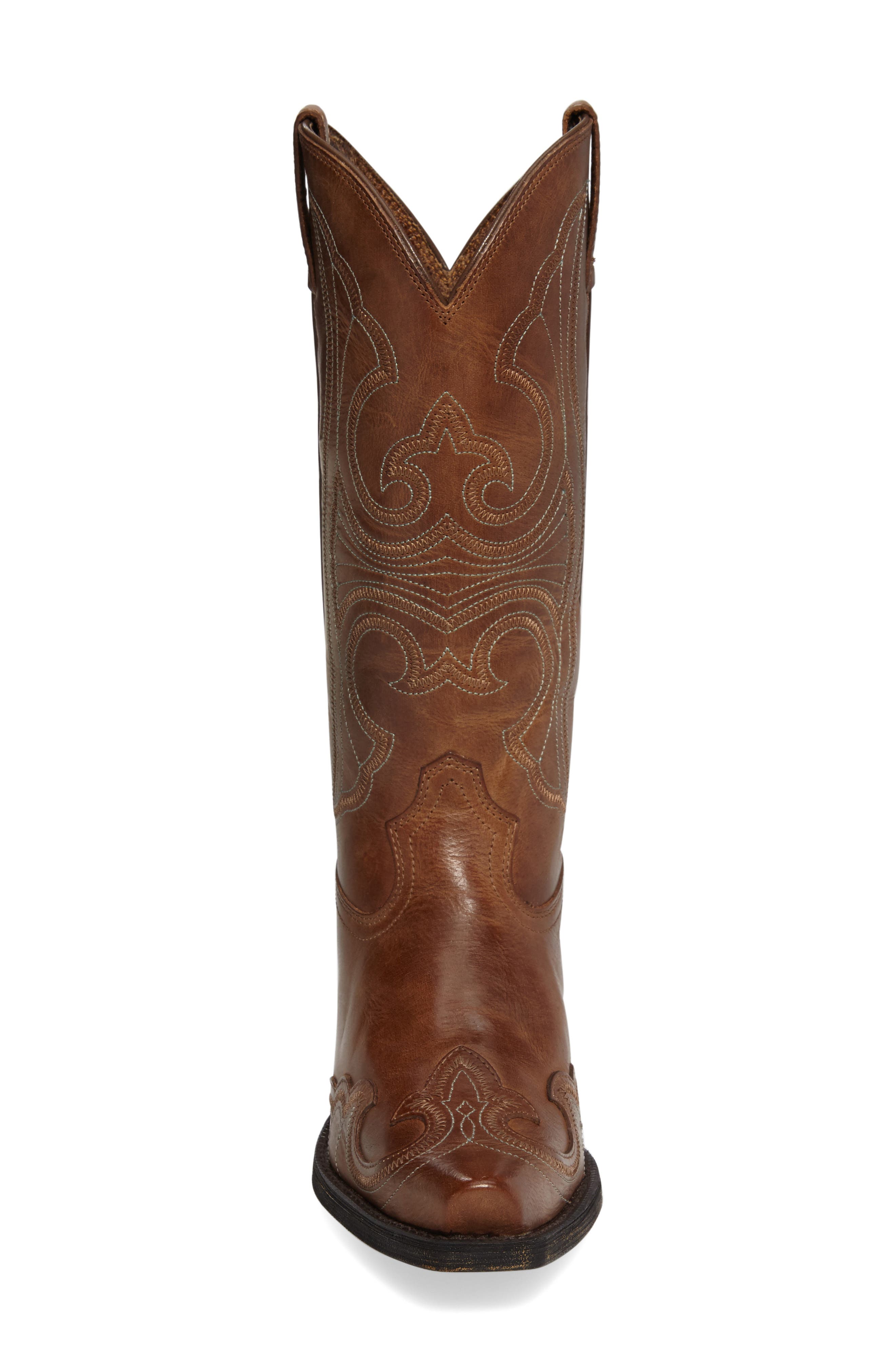 Round Up D-Toe Wingtip Western Boot, Alternate, color, SANDSTORM LEATHER