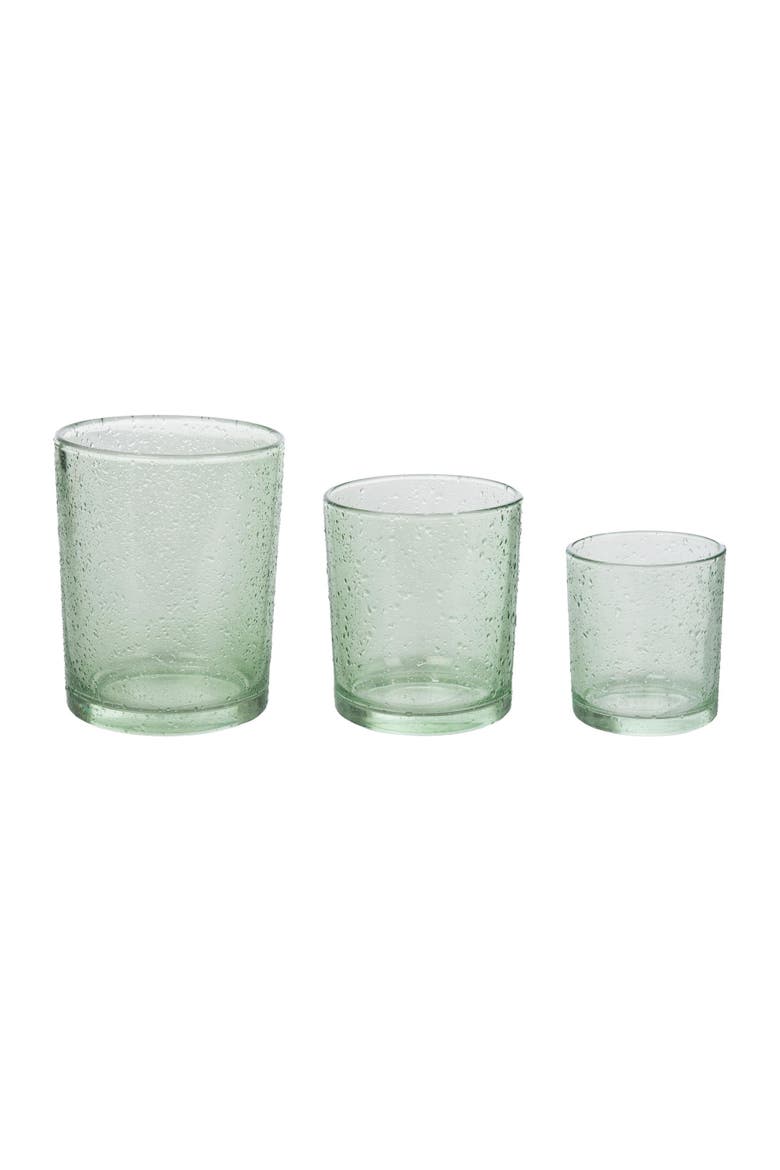 Set of 3 Textured Glass Candle Holders for Home Decor Spring Collection, Main, color, Multicolored