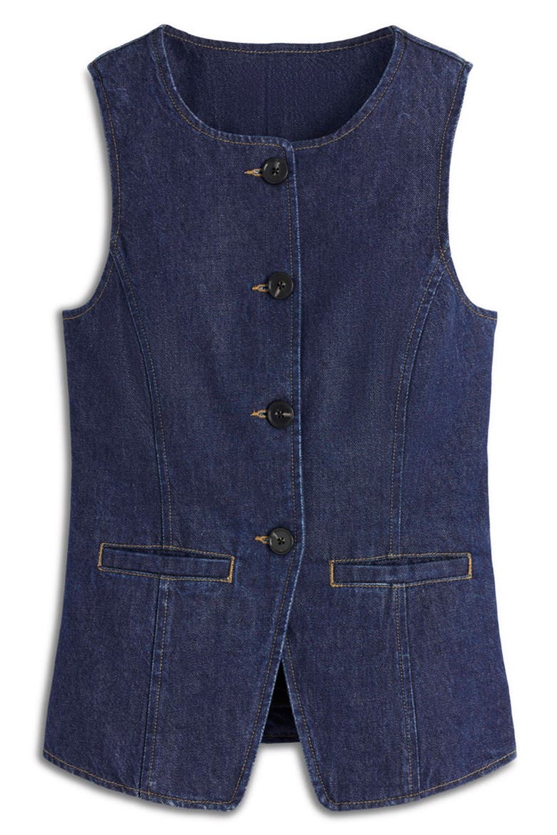 Cotton Denim Vest, Alternate, color, INDIGO DENIM