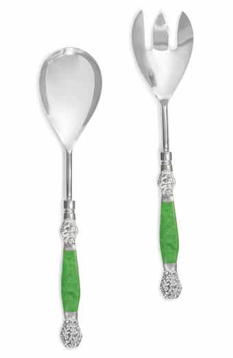 Vibrant Verde Stainless Steel Salad Servers