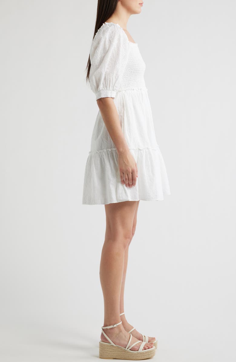 Lilly Pulitzer<sup>®</sup> Hadly Smocked Puff Shoulder Ruffle Hem Dress, Alternate, color, Resort White Sun Showers