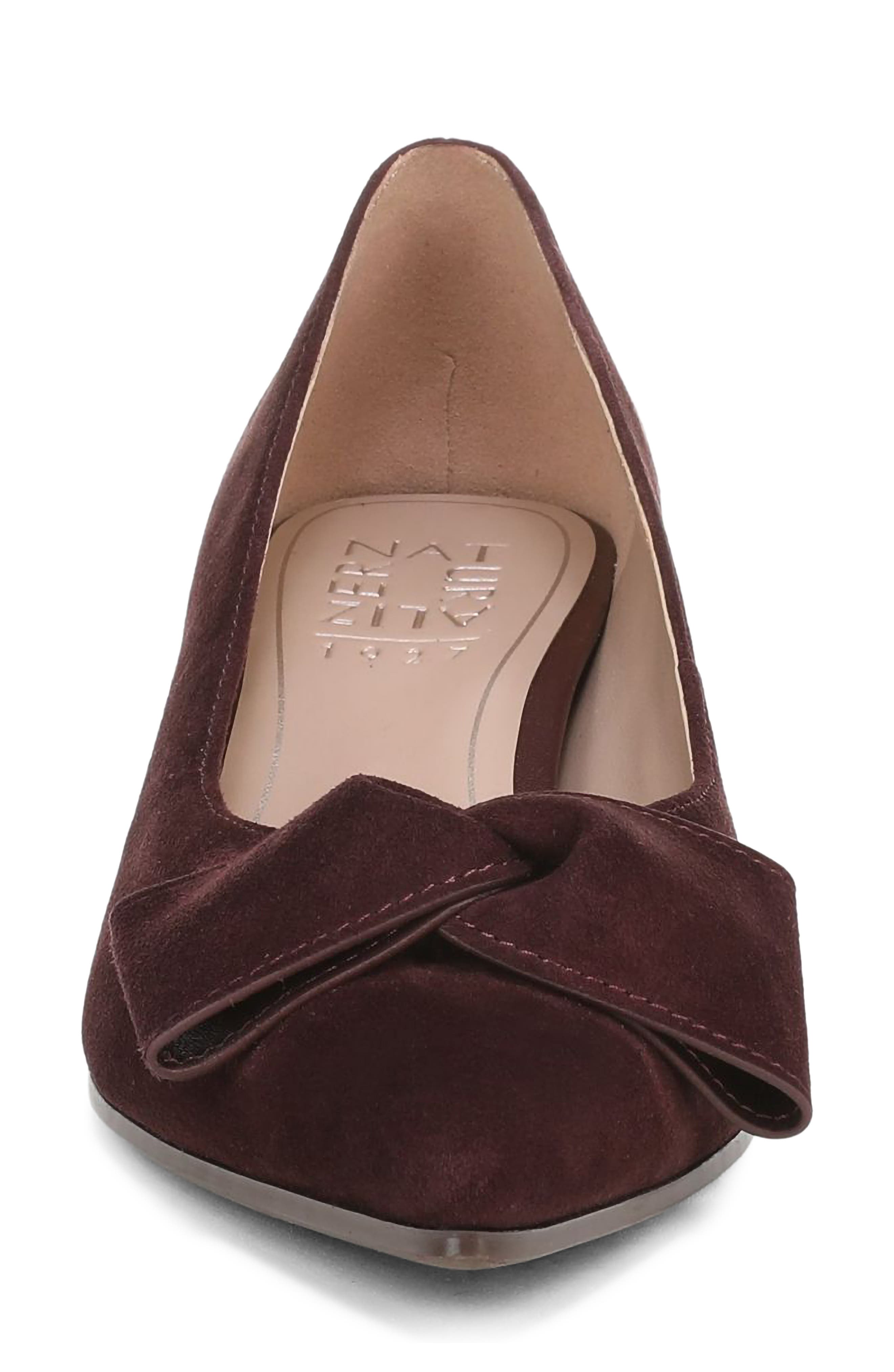 Mavis Bow Pointed Toe Pump, Alternate, color, SMOKY SANGRIA SUEDE