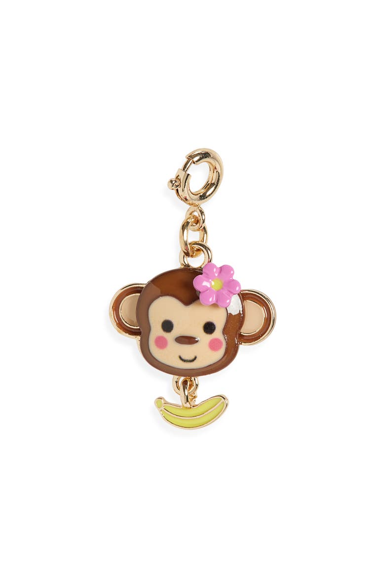 Kids' Goldtone Monkey Charm, Main, color, BROWN MULTI