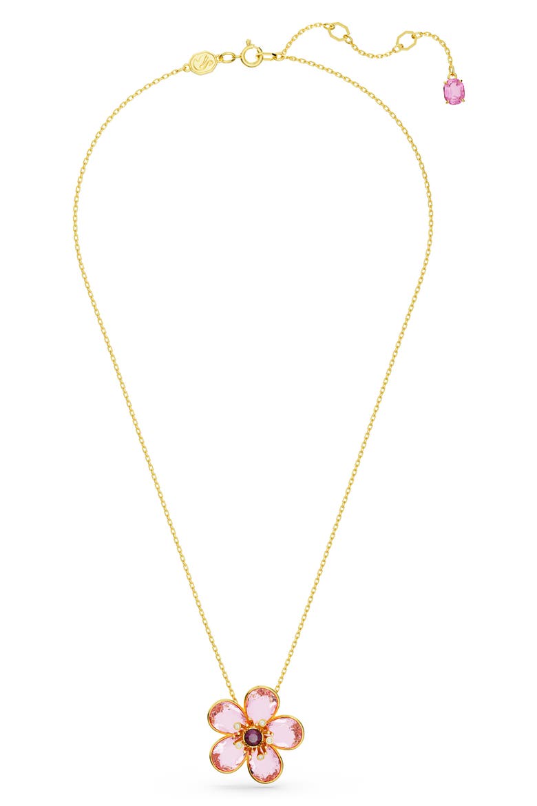 Idyllia Crystal Pendant Necklace, Main, color, PINK