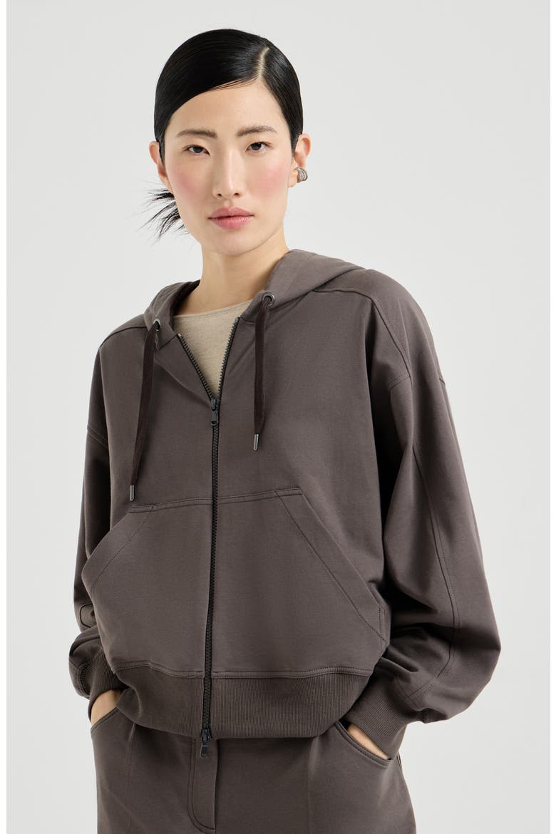 Sweatshirt with embroidery, Main, color, Brown