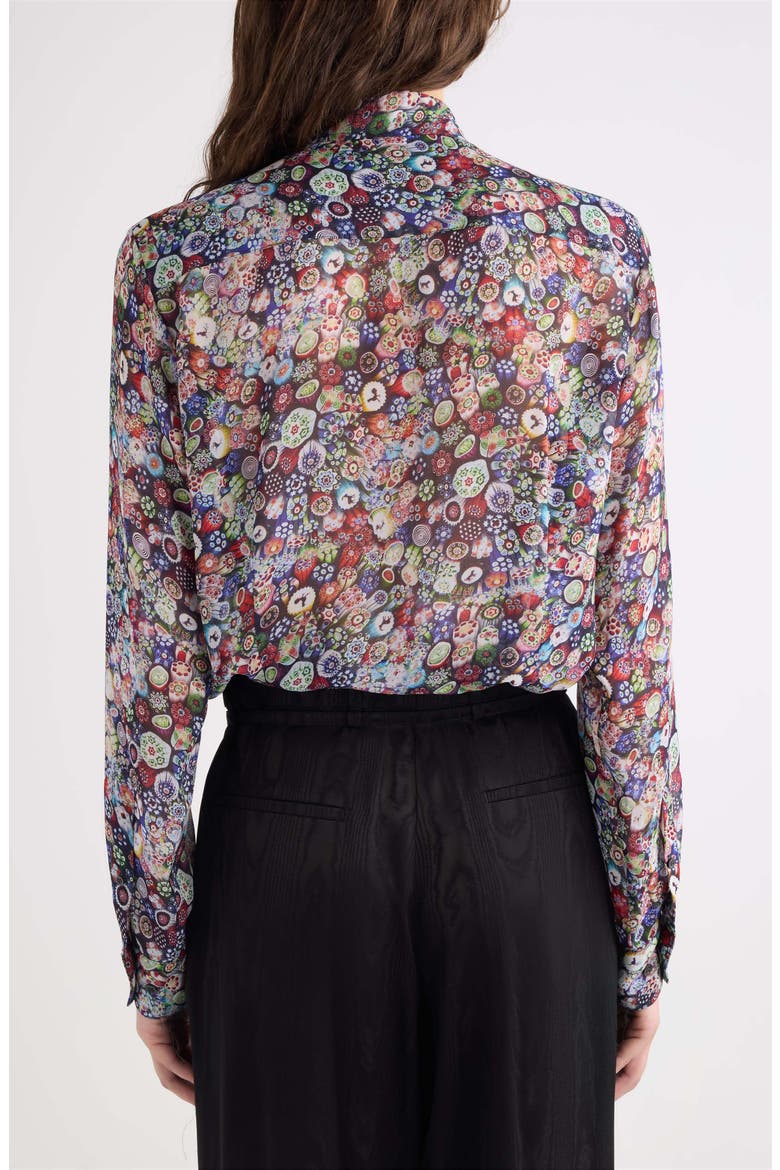 Chowy Embellished Print Georgette Button-Up Shirt, Alternate, color, MULTI