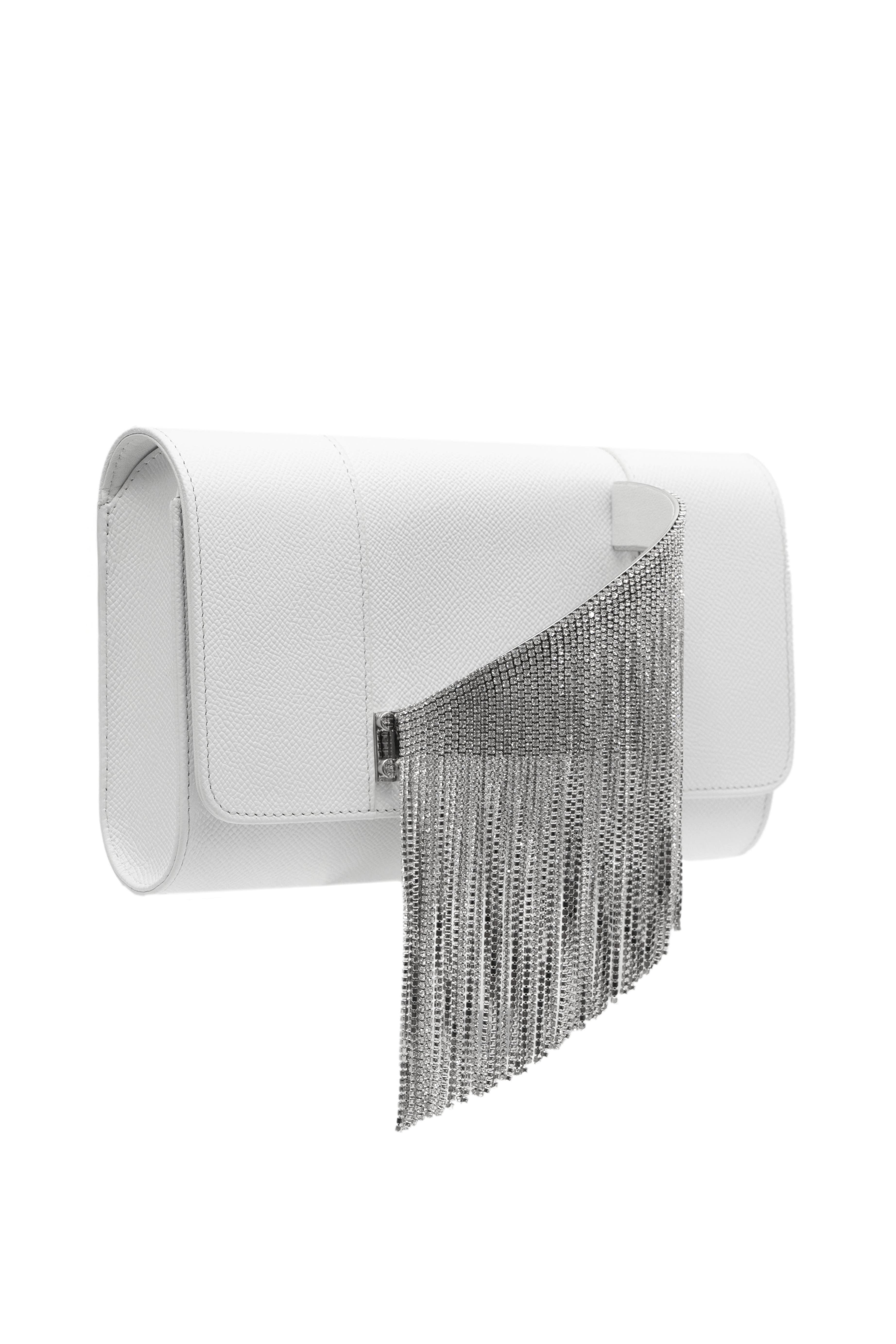 PERRIN PARIS L'Eiffel Clutch Cascade, Alternate, color, White / Strass