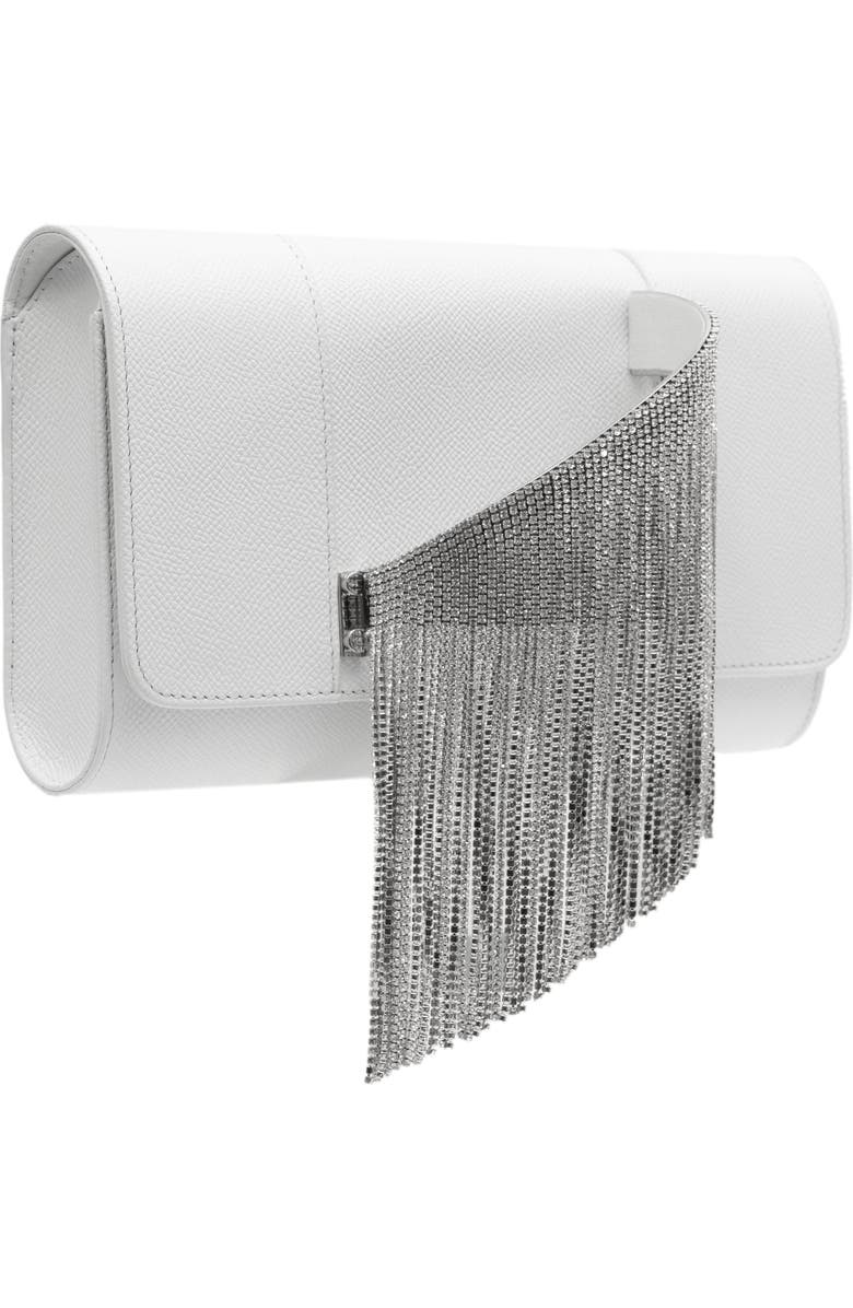 PERRIN PARIS L'Eiffel Clutch Cascade, Alternate, color, White / Strass
