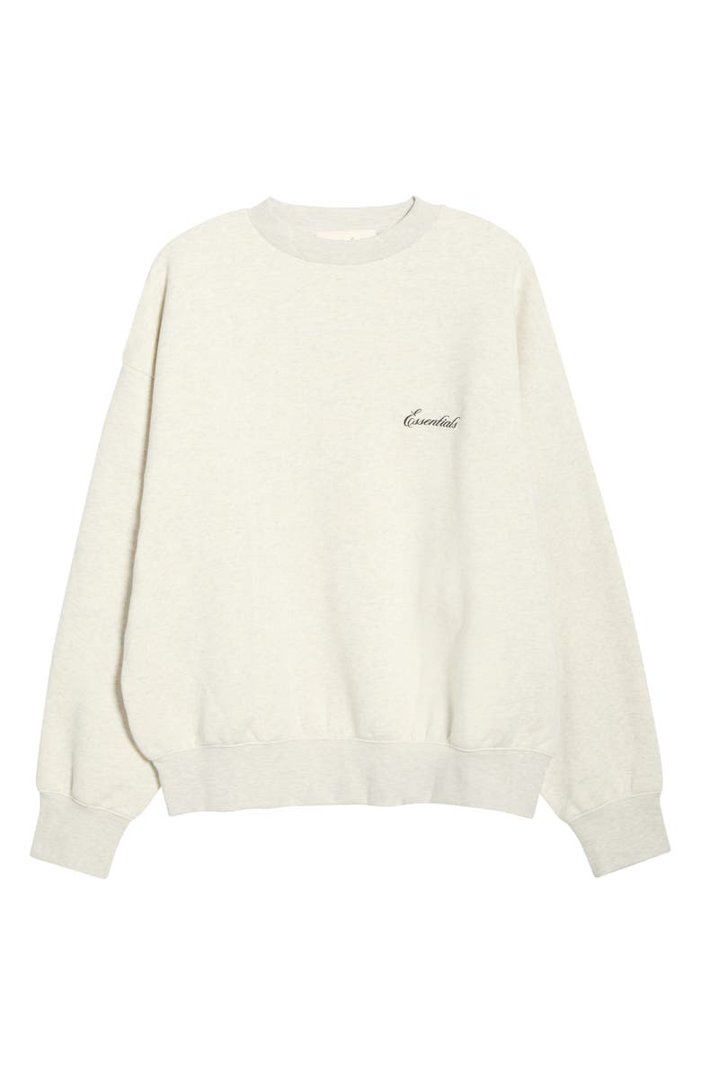 Fear of God Essentials Classic Logo Graphic Sweatshirt, Alternate, color, Oatmeal Heather