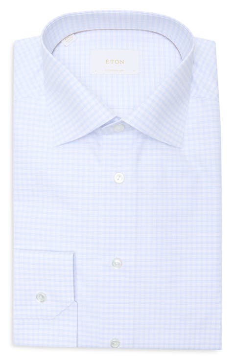 Contemporary Fit Check Cotton Dress Shirt