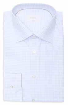Eton Contemporary Fit Check Cotton Dress Shirt