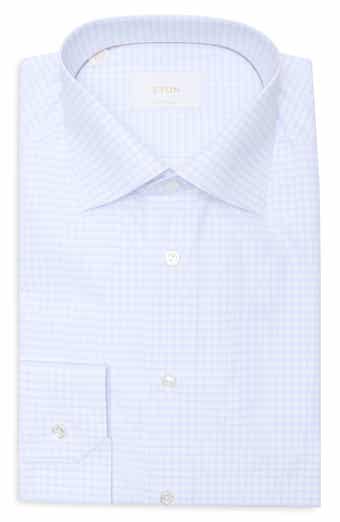 Eton Contemporary Fit Check Cotton Dress Shirt