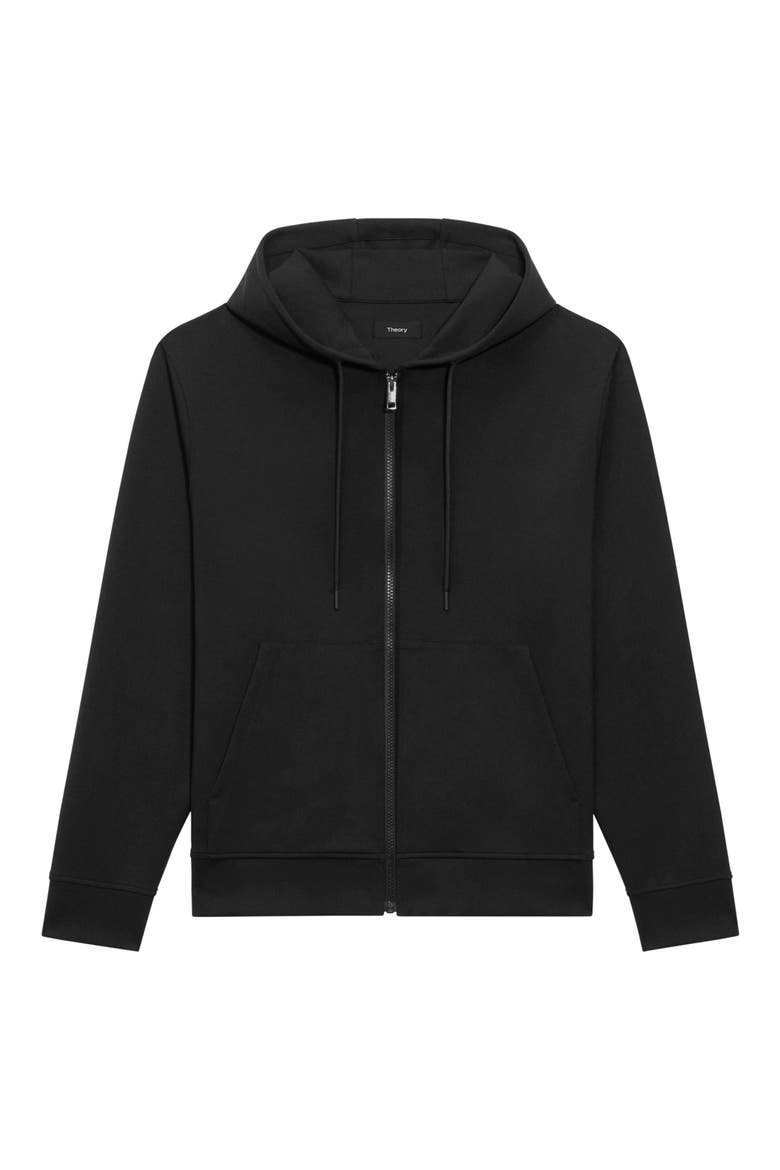 Fleece Zip Hoodie, Alternate, color, BLACK